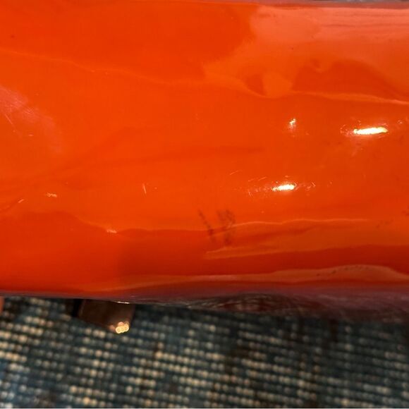 Prada Vintage Maroon Patent Leather Bag Authentic Logo Shoulder Purse Italy - Picture 13 of 16